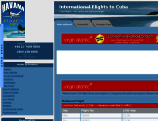 havanaflights.com screenshot
