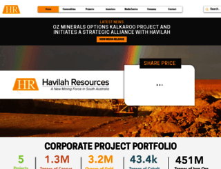 havilah-resources.com.au screenshot