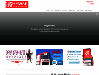 hawaiiselfstorage.com screenshot