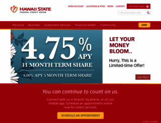 hawaiistatefcu.com screenshot
