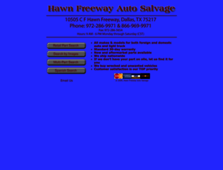 hawnfreewayautosalvage.com screenshot