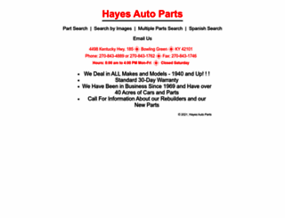 hayesautoparts.com screenshot
