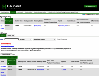 hayward.legistar.com screenshot