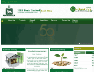 hbzbank.co.za screenshot