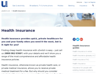 health-insurance.uswitch.com screenshot
