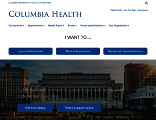 health.columbia.edu screenshot