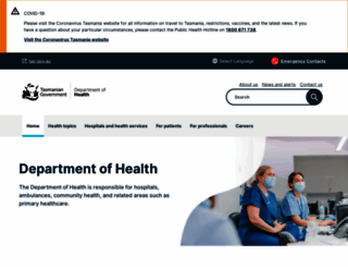 health.tas.gov.au screenshot