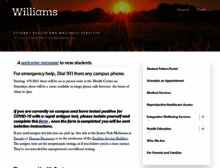 health.williams.edu screenshot