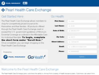 healthcare.pearlinsurance.com screenshot