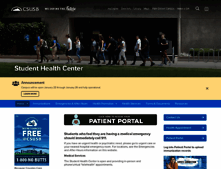 healthcenter.csusb.edu screenshot