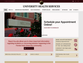 healthcenter.fsu.edu screenshot