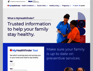 healthfinder.gov screenshot