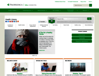 healthlibrary.promedica.org screenshot