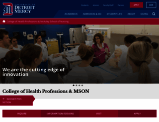 healthprofessions.udmercy.edu screenshot
