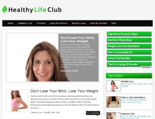 healthylifeclub.org screenshot
