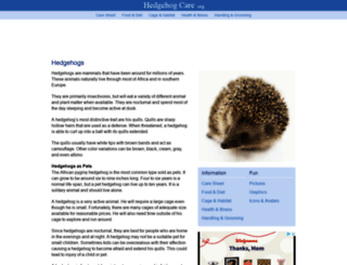 hedgehogcare.org screenshot