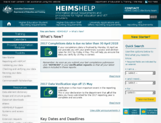 heimshelp.education.gov.au screenshot