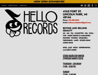 hellorecordsdetroit.com screenshot