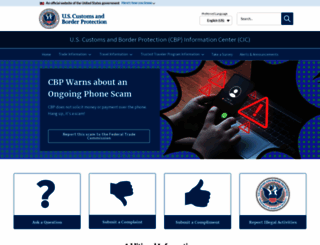 help.cbp.gov screenshot