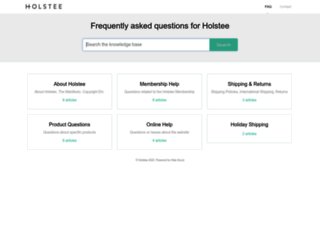 help.holstee.com screenshot