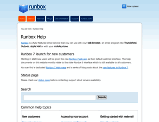 help.runbox.com screenshot