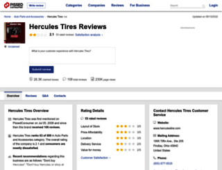 hercules-tires.pissedconsumer.com screenshot