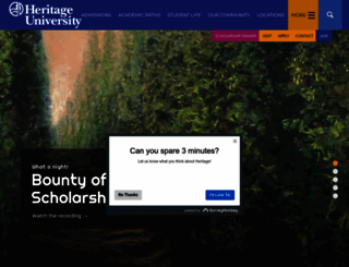 heritage.edu screenshot