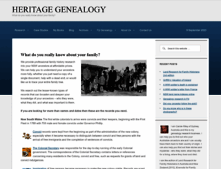 heritagegenealogy.com.au screenshot