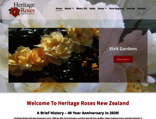 heritageroses.org.nz screenshot