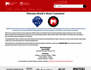 hewittsmusic.com screenshot