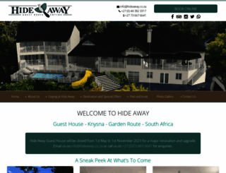 hideaway.co.za screenshot