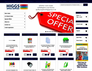 higgsofficesupplies.co.uk screenshot