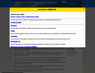 highamhillmedicalcentre.nhs.uk screenshot