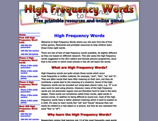 highfrequencywords.org screenshot