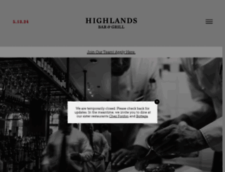 highlandsbarandgrill.com screenshot