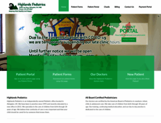 highlandspediatrics.com screenshot