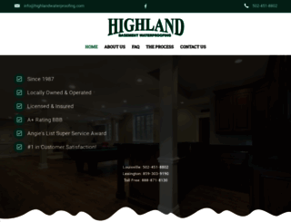 highlandwaterproofing.com screenshot