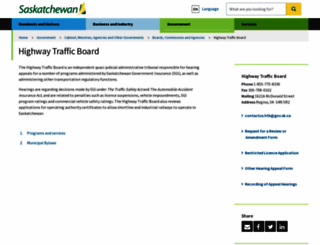 highwaytrafficboard.sk.ca screenshot