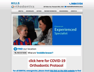 hillsorthodontics.com.au screenshot