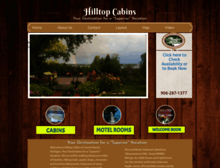 hilltopcabinsmi.com screenshot