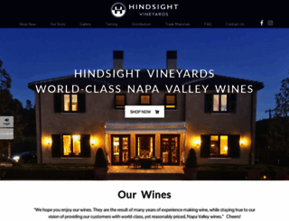 hindsightwines.com screenshot