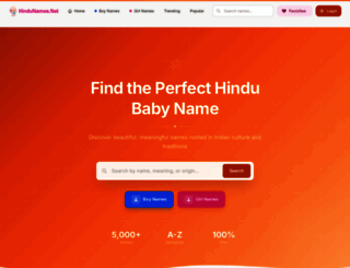 hindunames.net screenshot