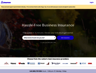 hiscox.insureon.com screenshot