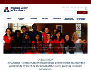 hispanichealth.arizona.edu screenshot