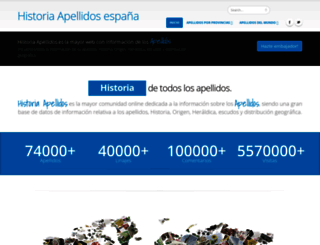 historiaapellidos.com screenshot