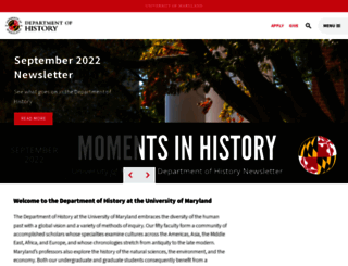 history.umd.edu screenshot