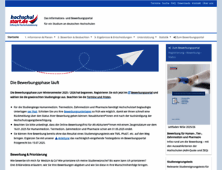 hochschulstart.de screenshot