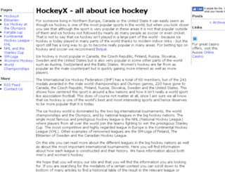 hockeyx.com screenshot