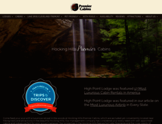 hockinghillspremiercabins.com screenshot