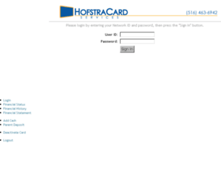 hofcardweb.hofstra.edu screenshot